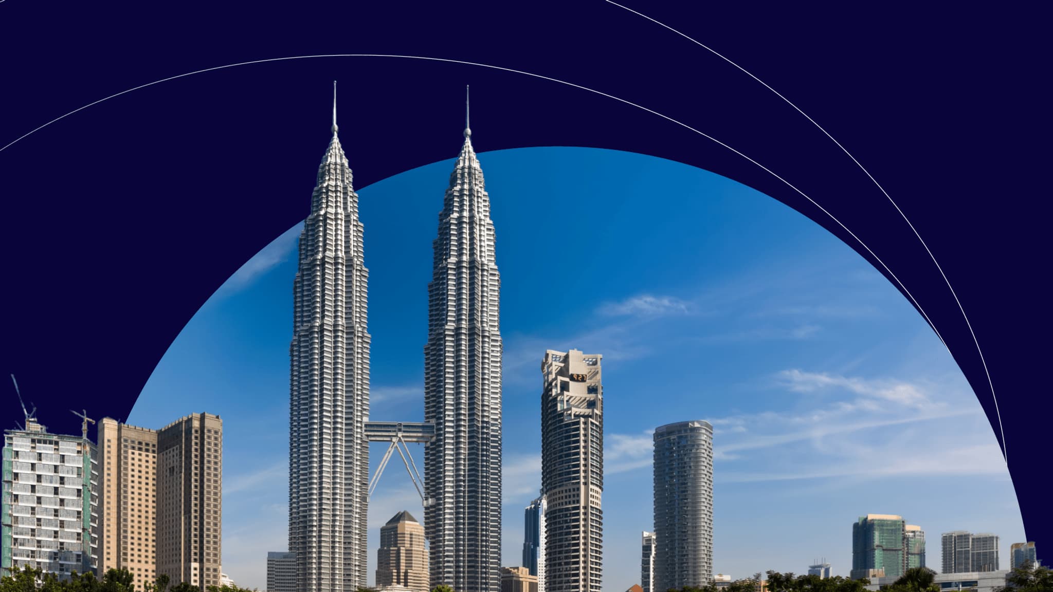 Petronas Twin Tower peaking though the image frame