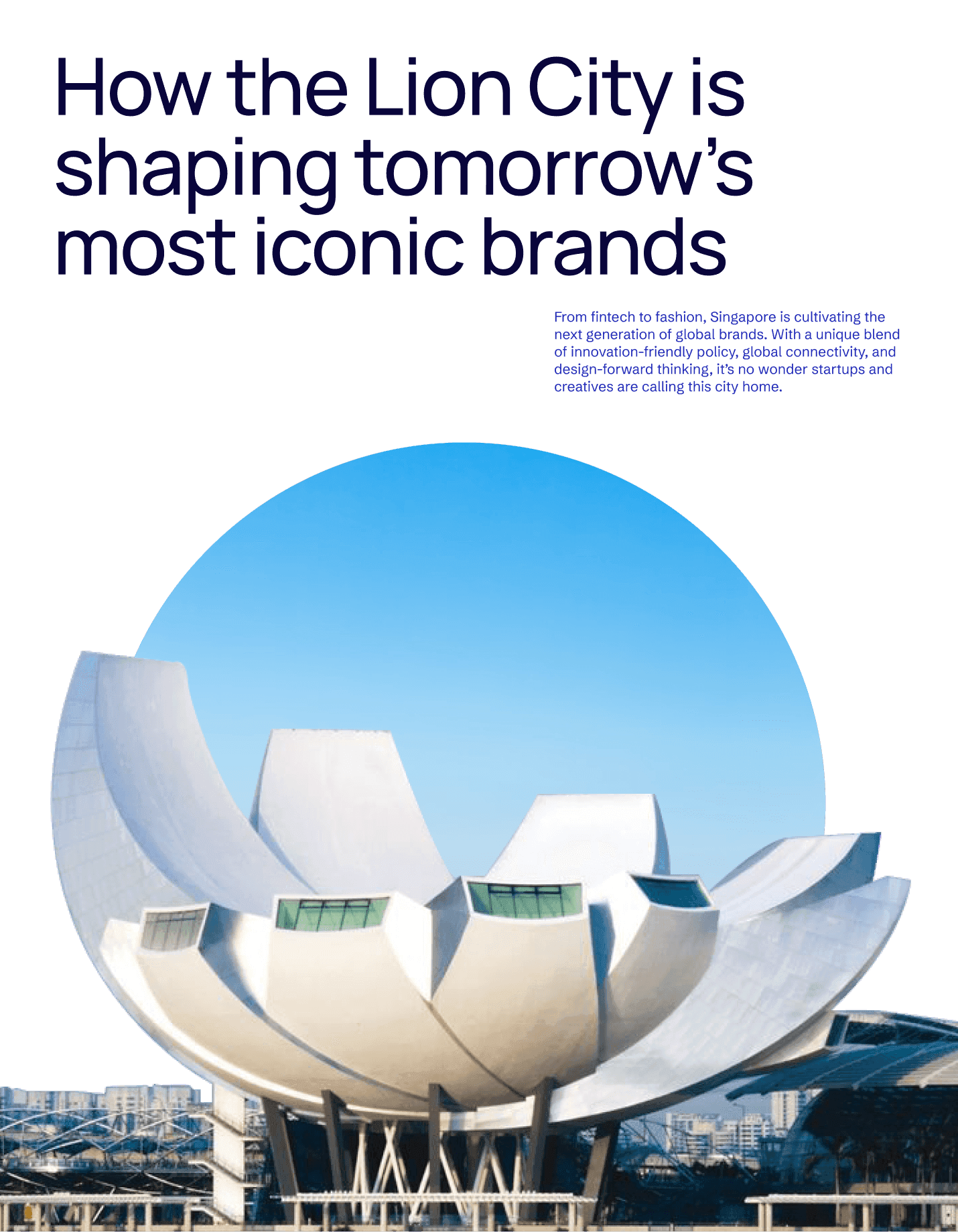 A poster with Singapore Art Science museum as the focal point