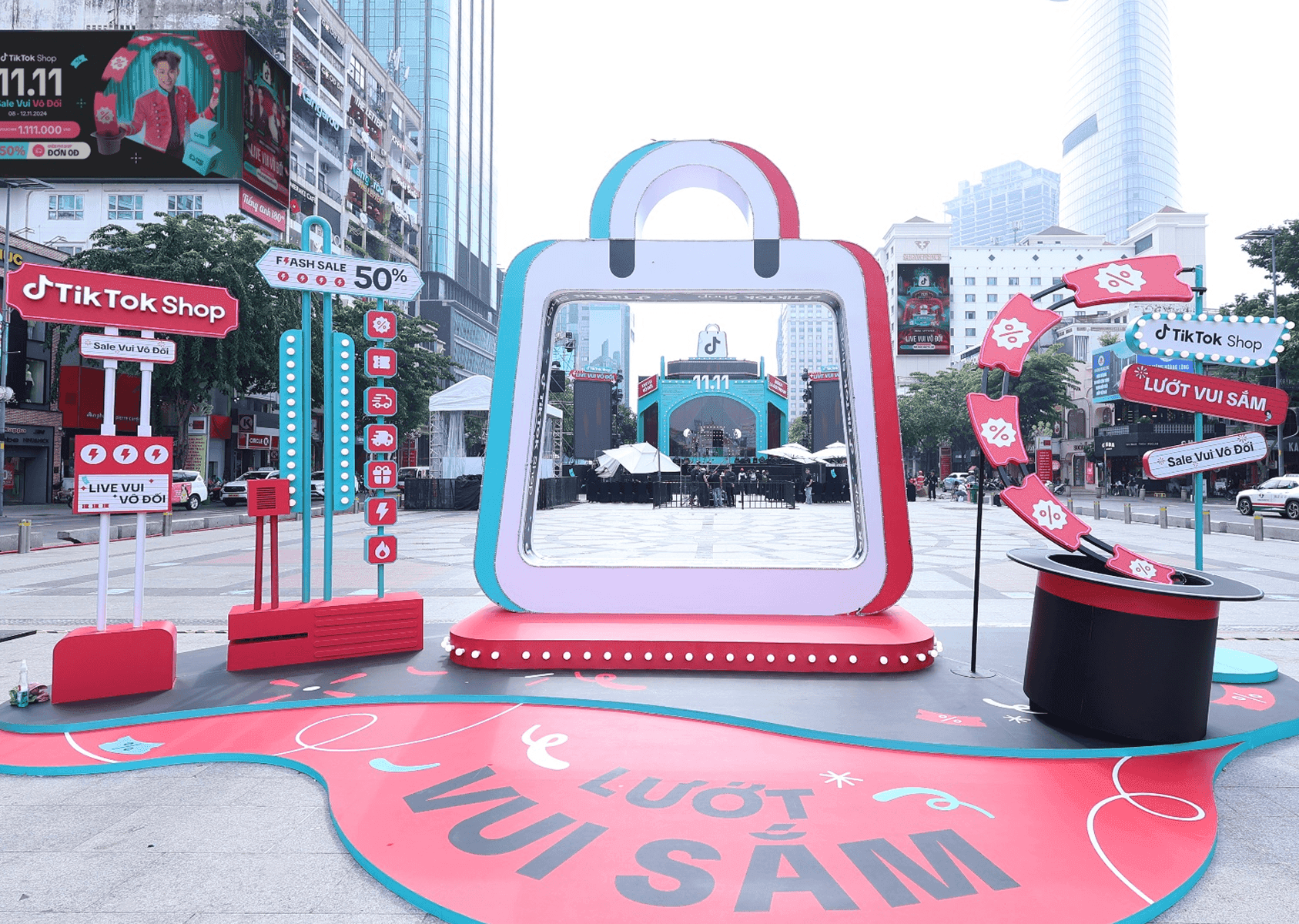 Physical display advertising.