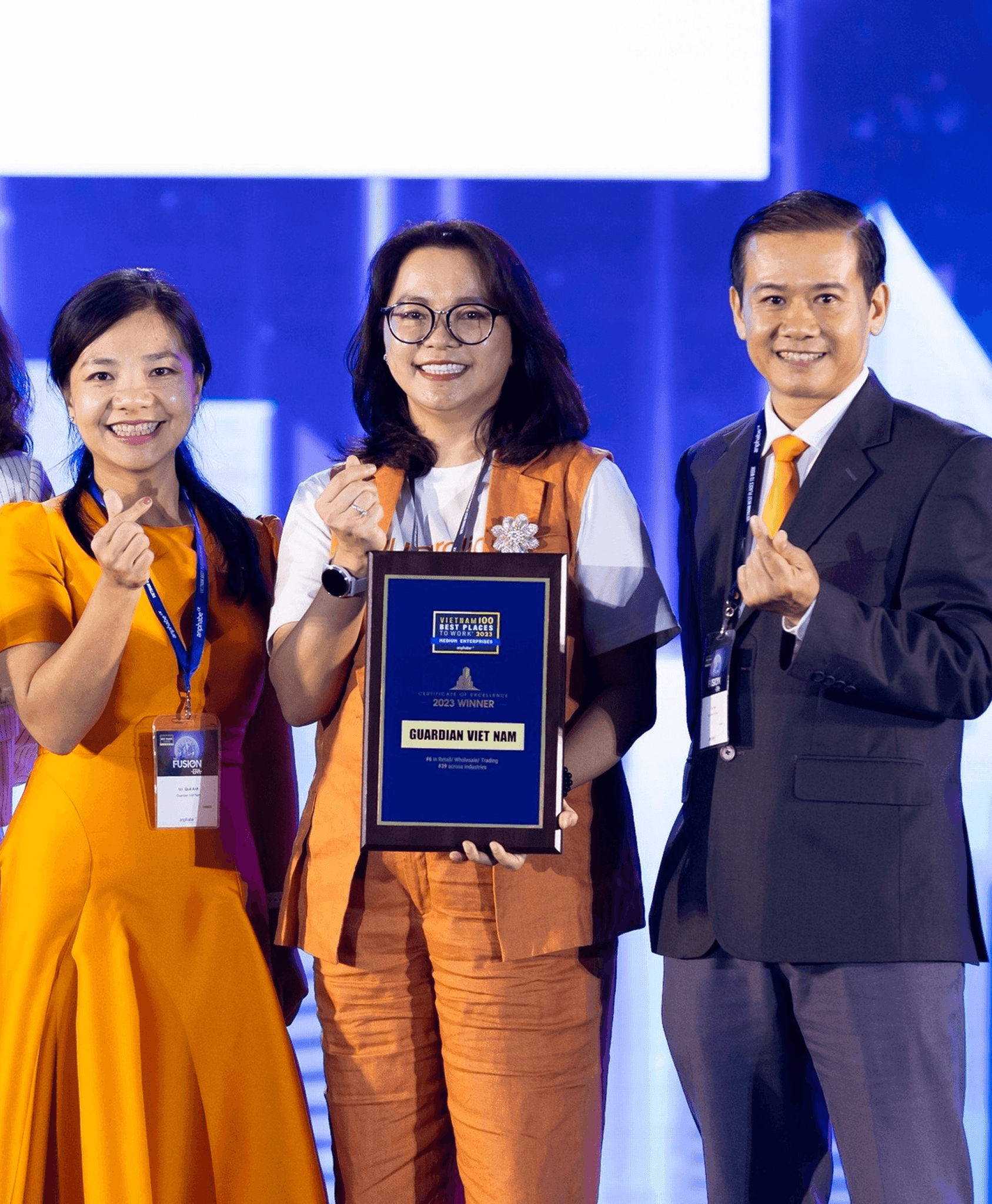 People receiving an award