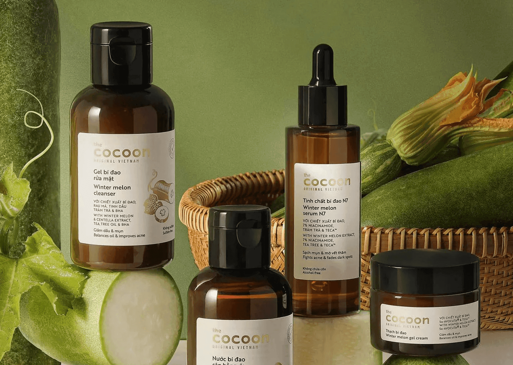 Skincare products from Cocoon