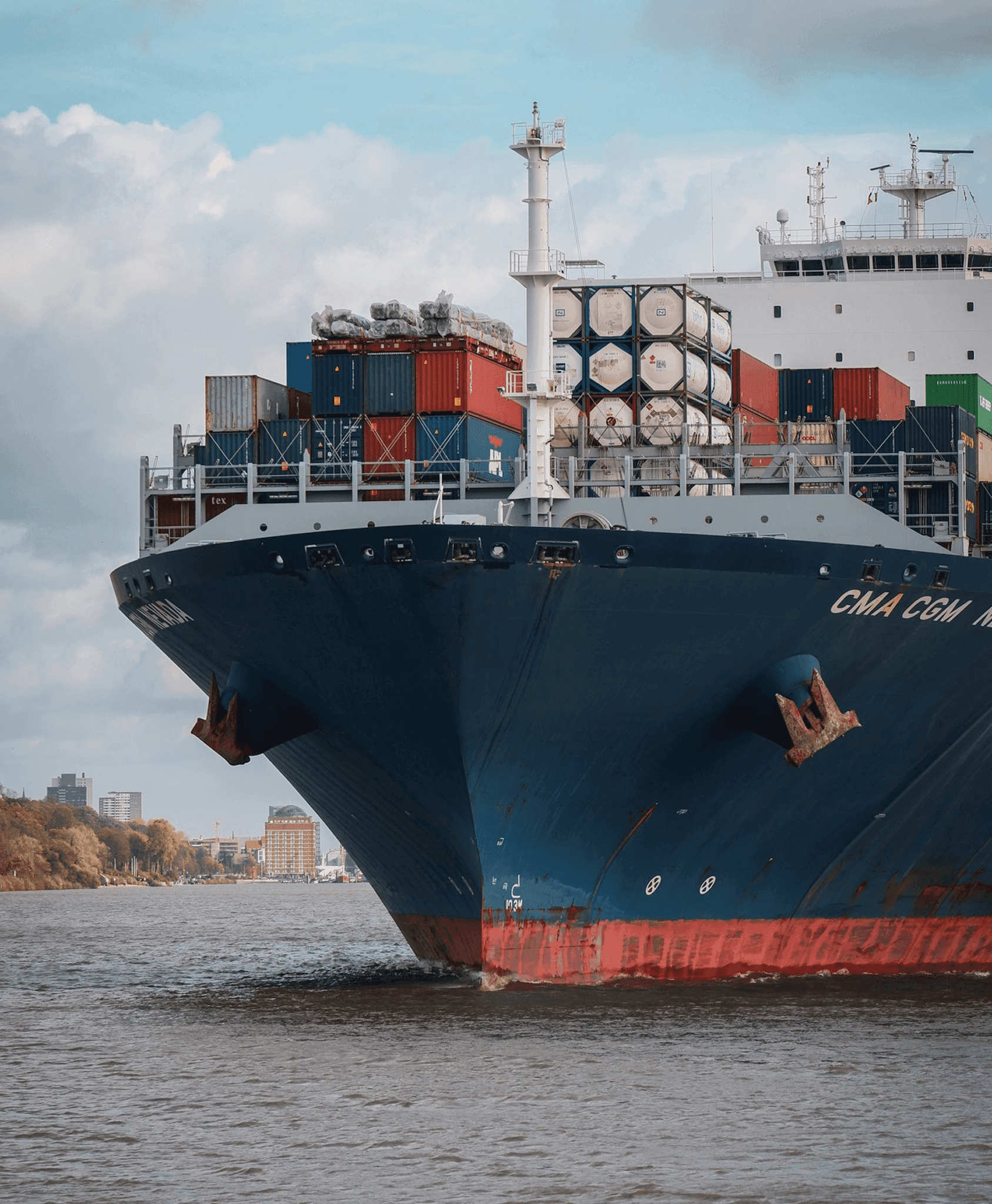 a ship moving towards the view point